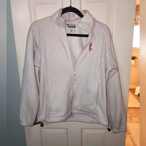 Womens Columbia fleece jacket breast cancer awareness